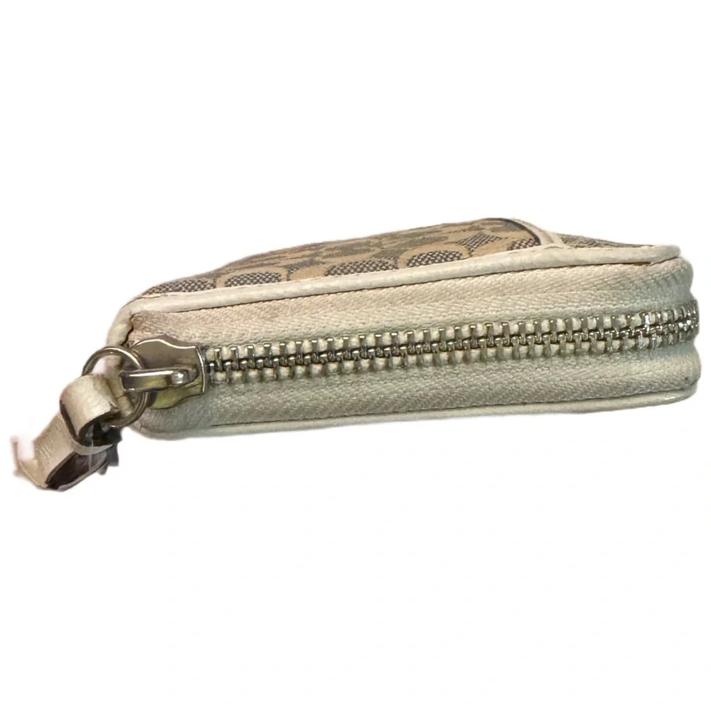 Coach Cream and Gray/Blue Signature Wallet